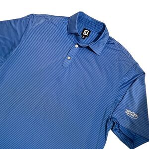FootJoy Hilton Head Shirt Men’s L Blue Polo National Golf Club HHI Stripe Sport